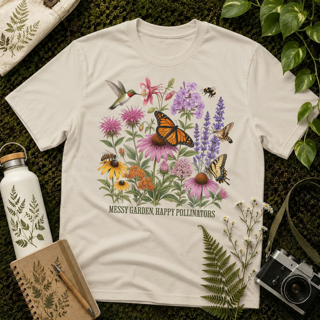Messy Garden, Happy Pollinators 4 Tee