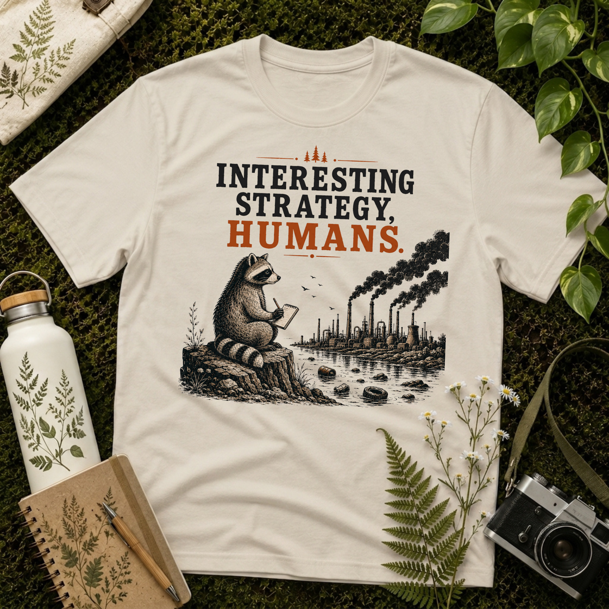 Interesting Strategy Humans River Tee