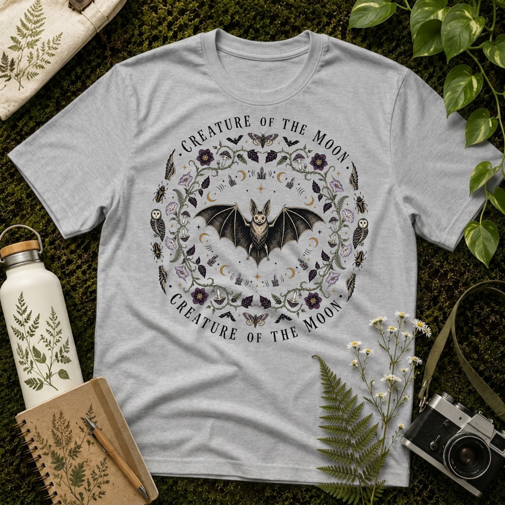 Creature Of The Moon Bat Mandala Tee