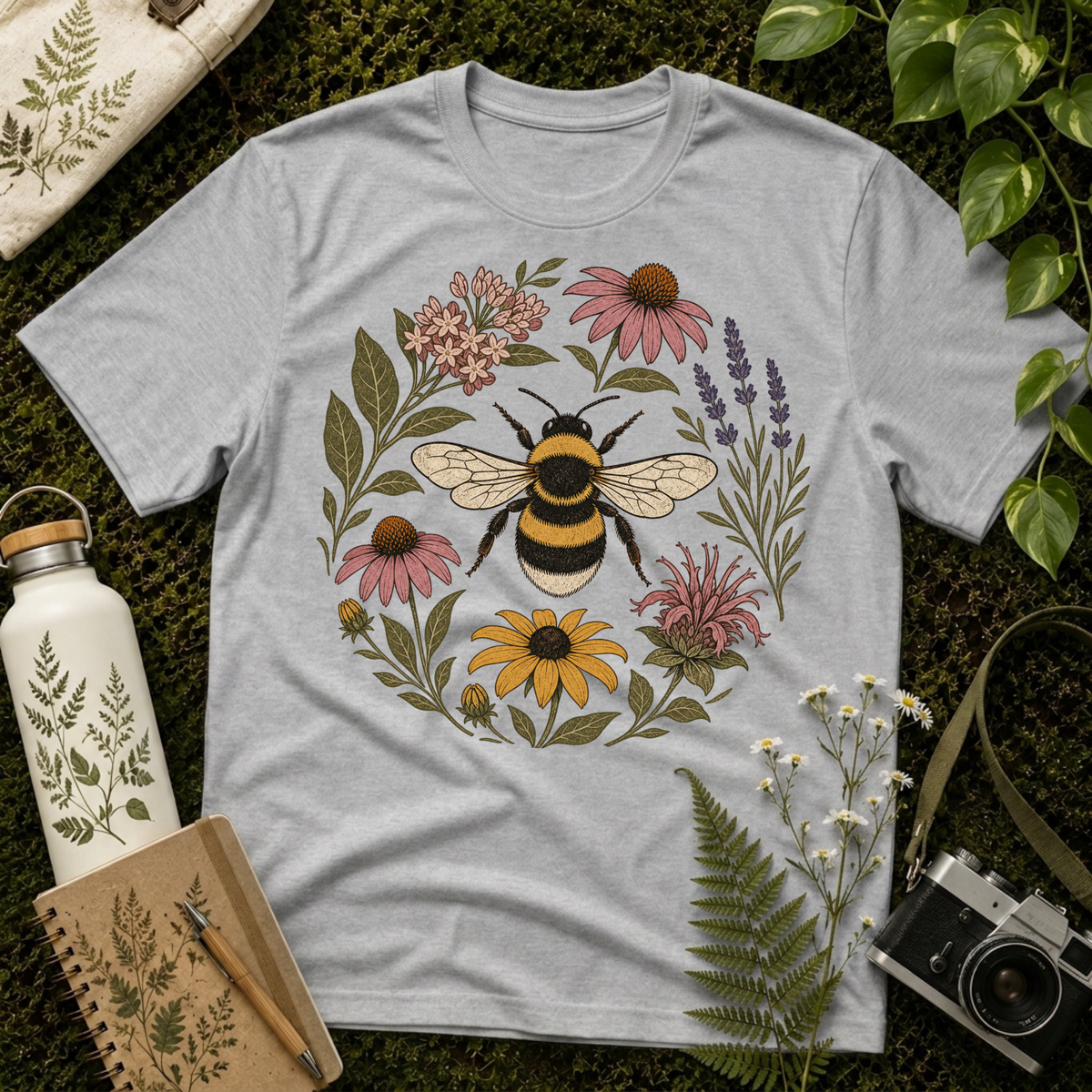 Bee Flower Circle Tee