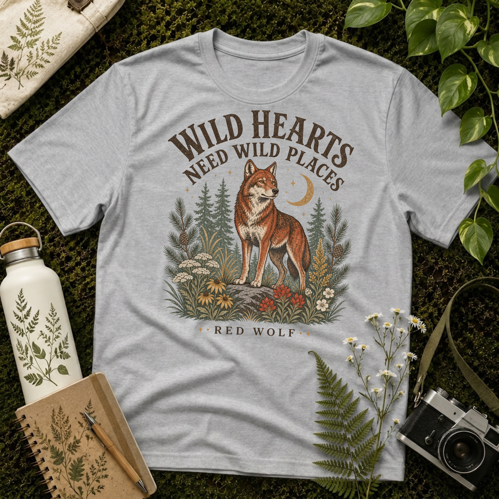 Red Wolf Wild Hearts Tee