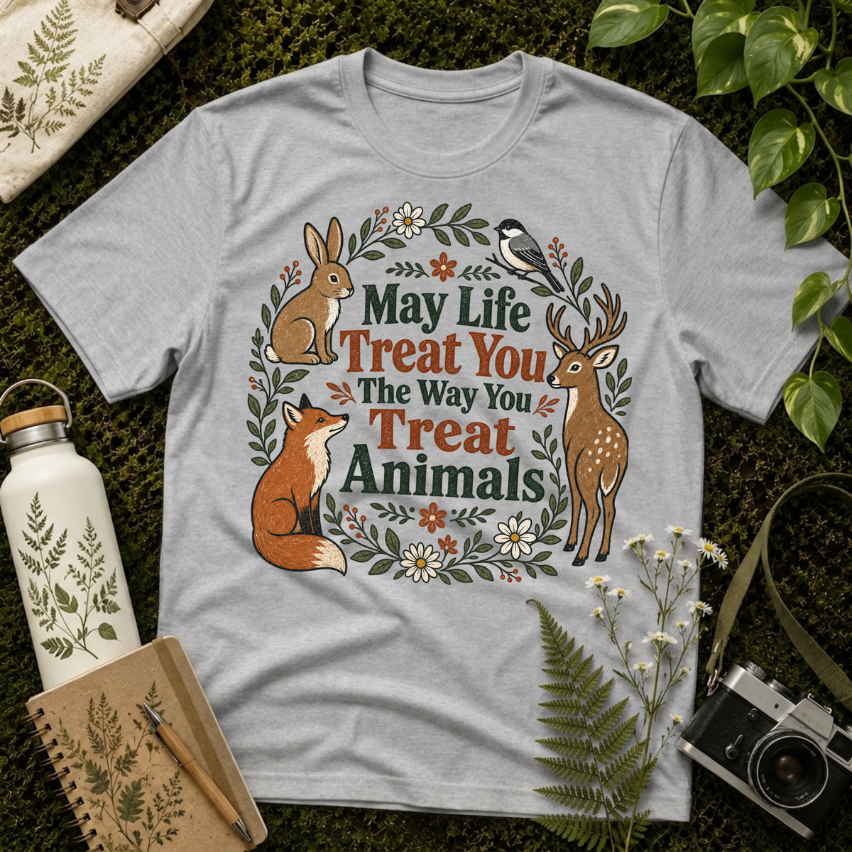 May Life Treat You The Way You Treat Animals Bunny Tee