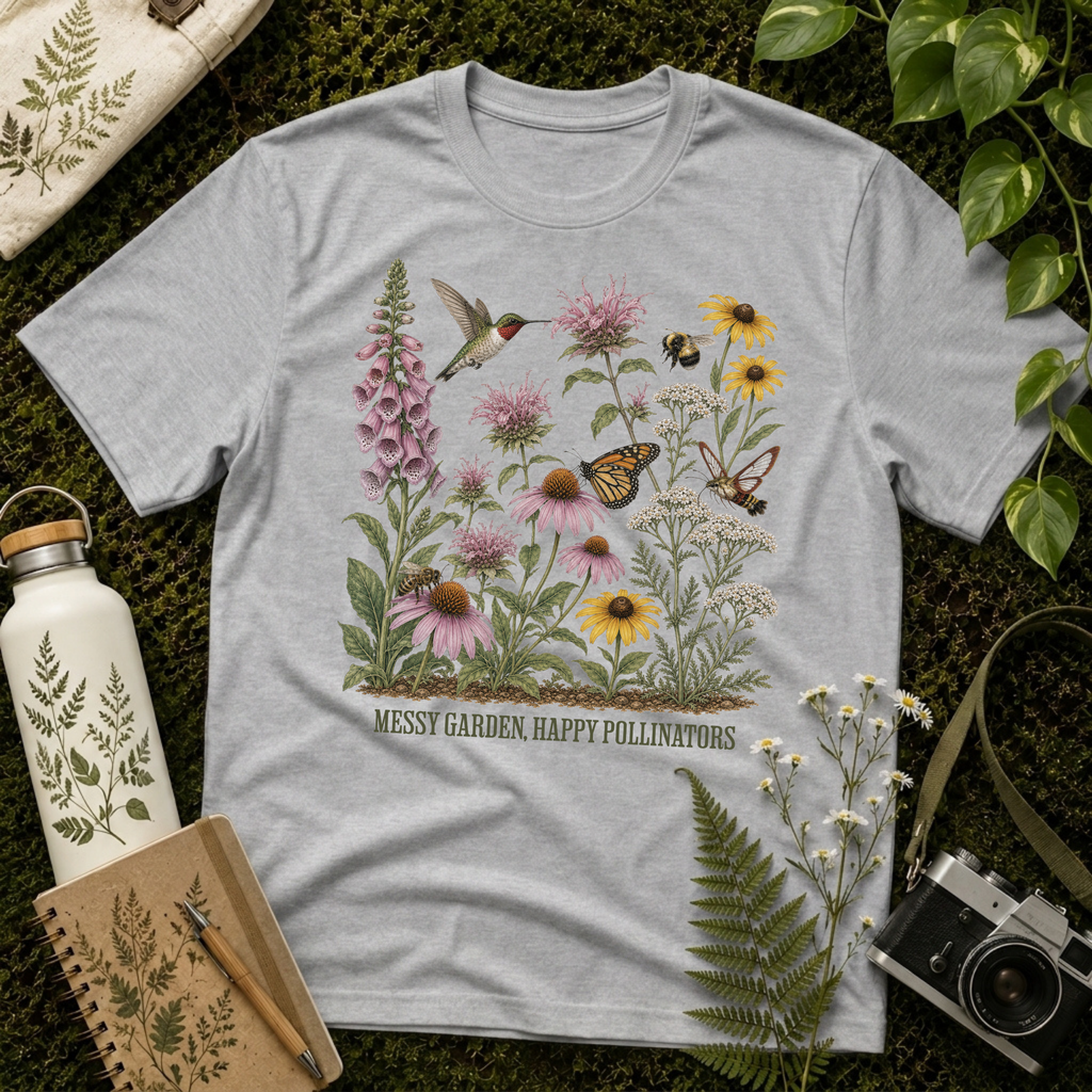 Messy Garden, Happy Pollinators 2 Tee