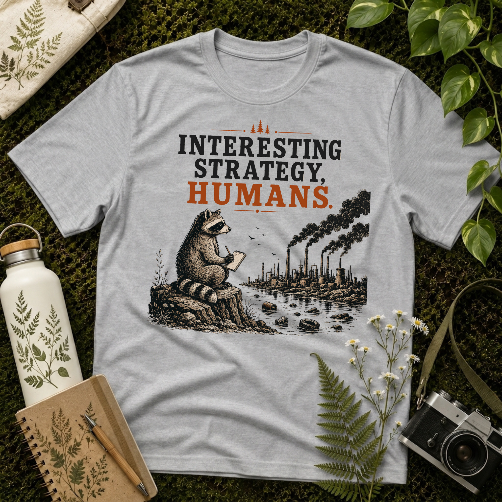 Interesting Strategy Humans River Tee