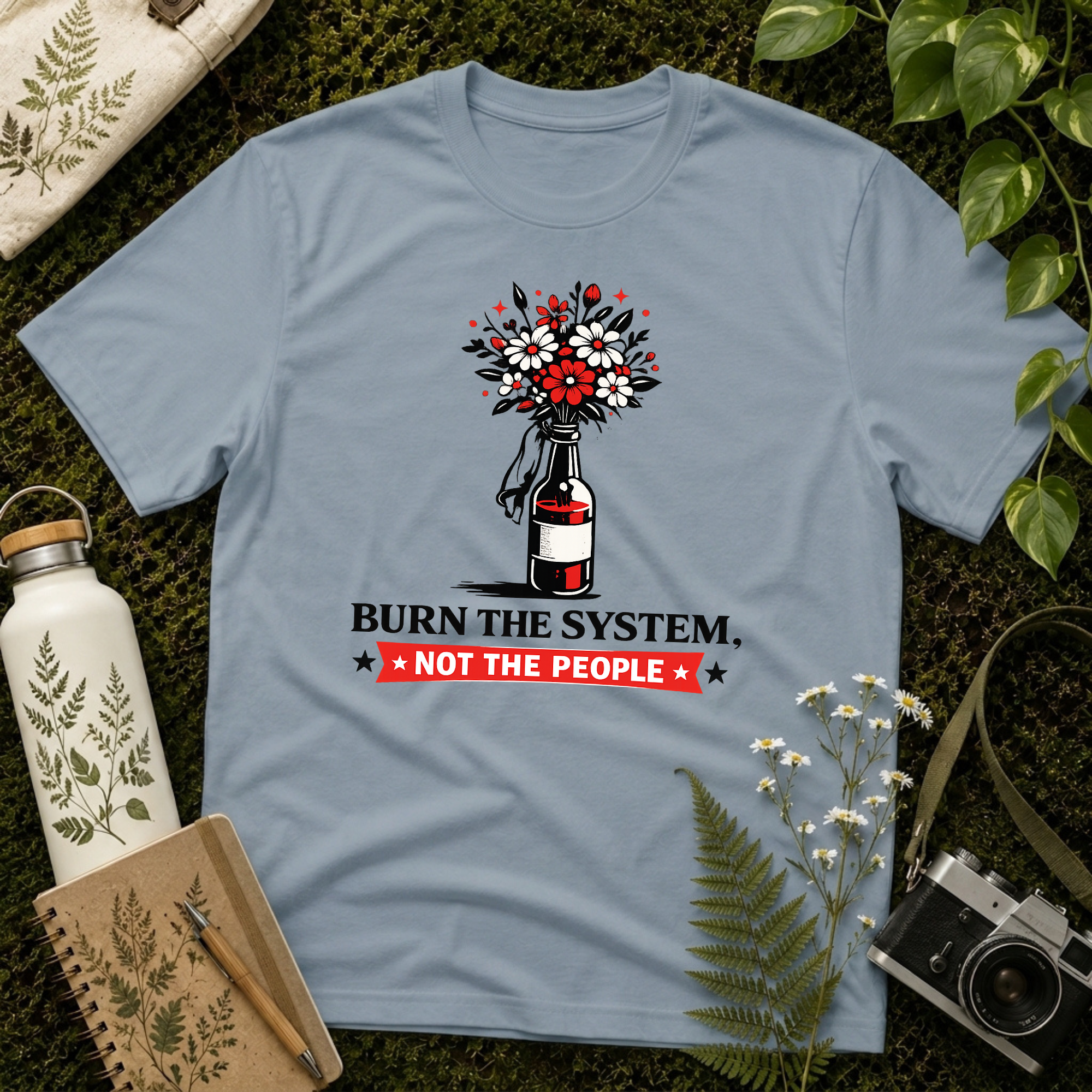 Burn the System Bottle Tee