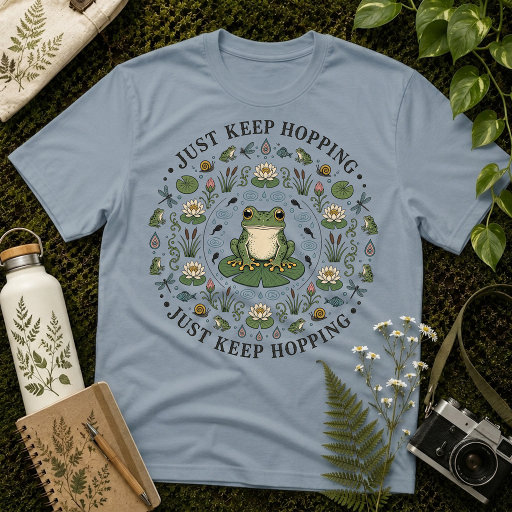 Just Keep Hopping Frog Mandala Tee