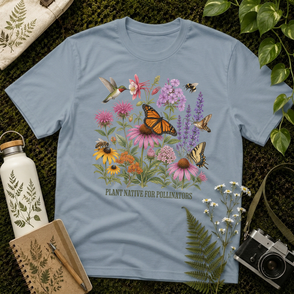 Plant Native For Pollinators 4 Tee