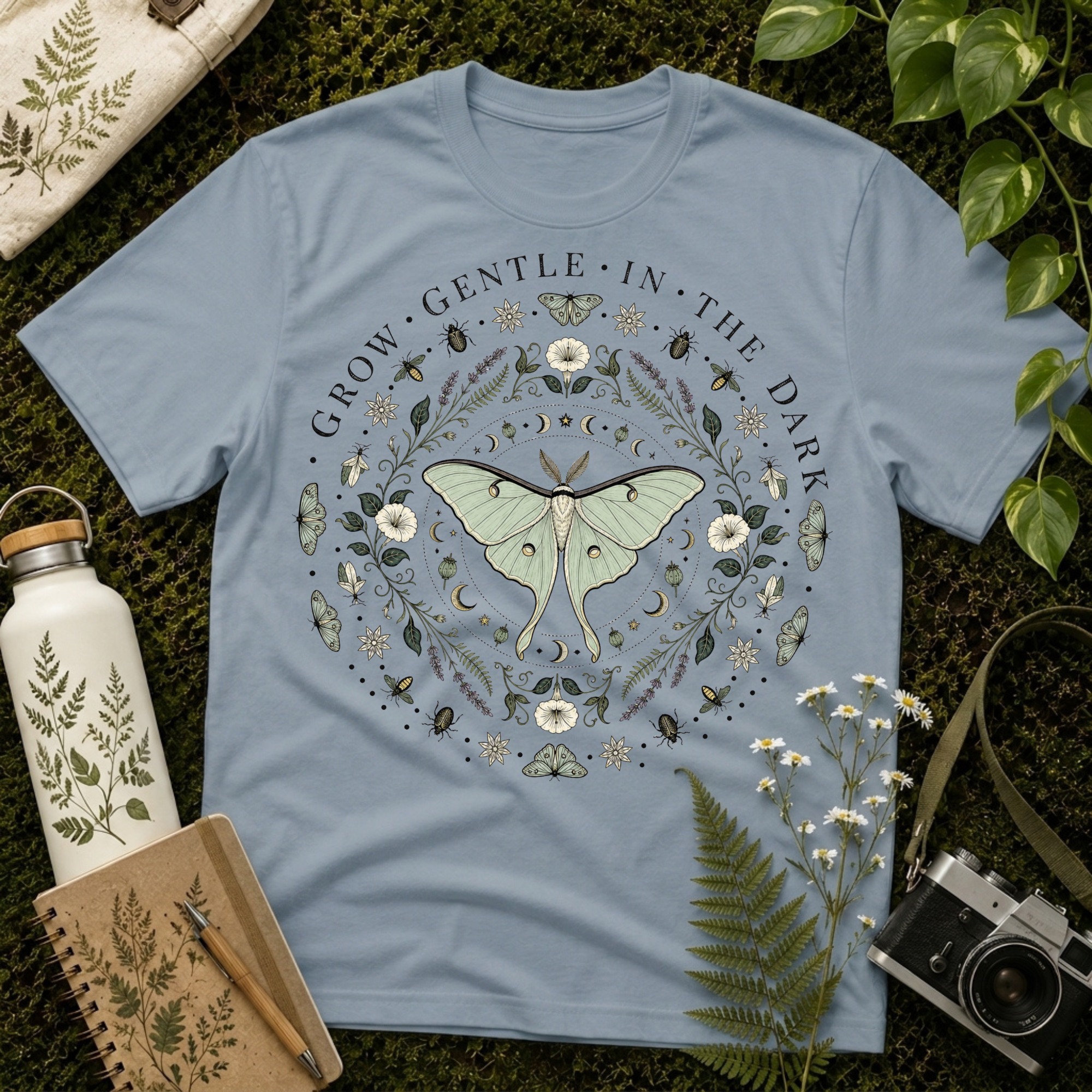 Moth Grow Gentle Mandala Tee