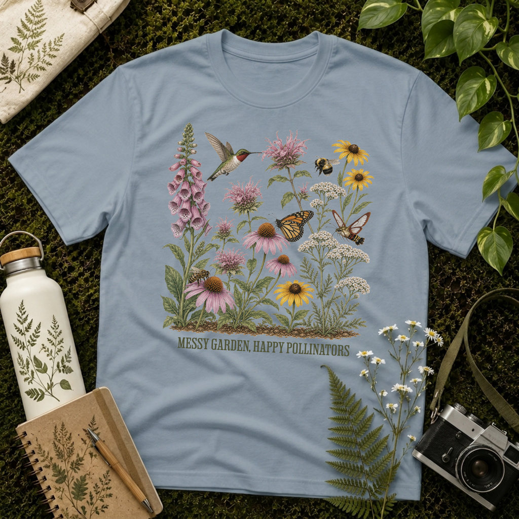 Messy Garden, Happy Pollinators 2 Tee