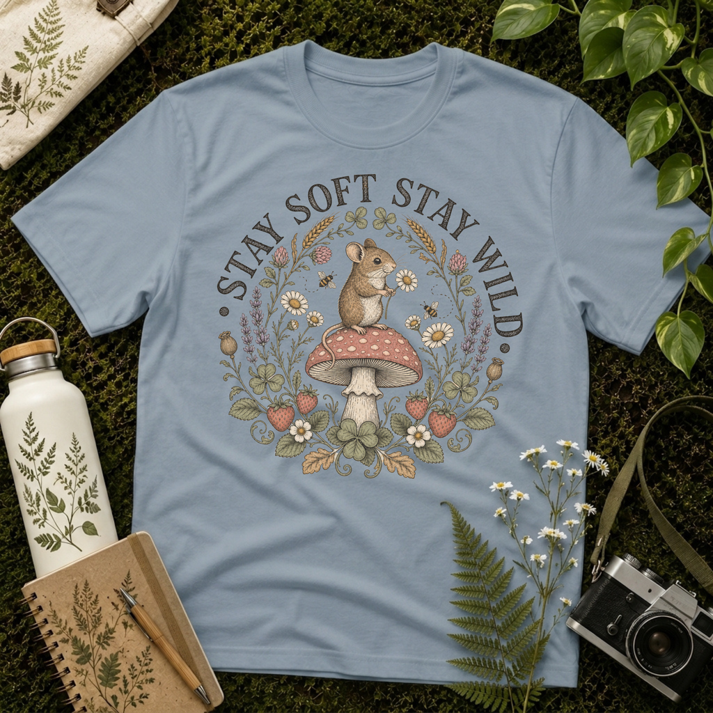 Stay Soft Mushroom Mouse Tee