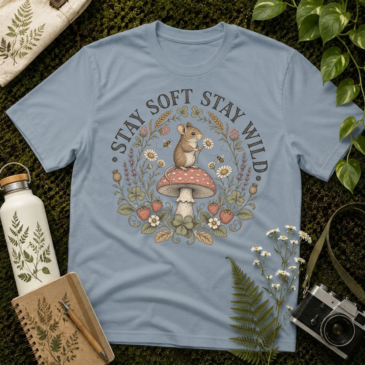 Stay Soft Mushroom Mouse Tee
