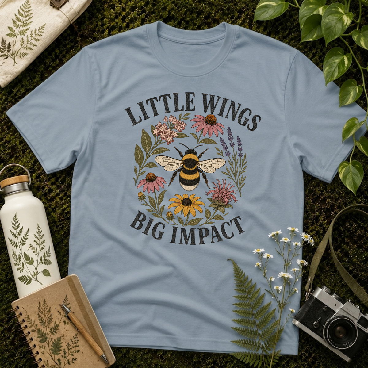 Little Wings Big Impact Flowers Tee