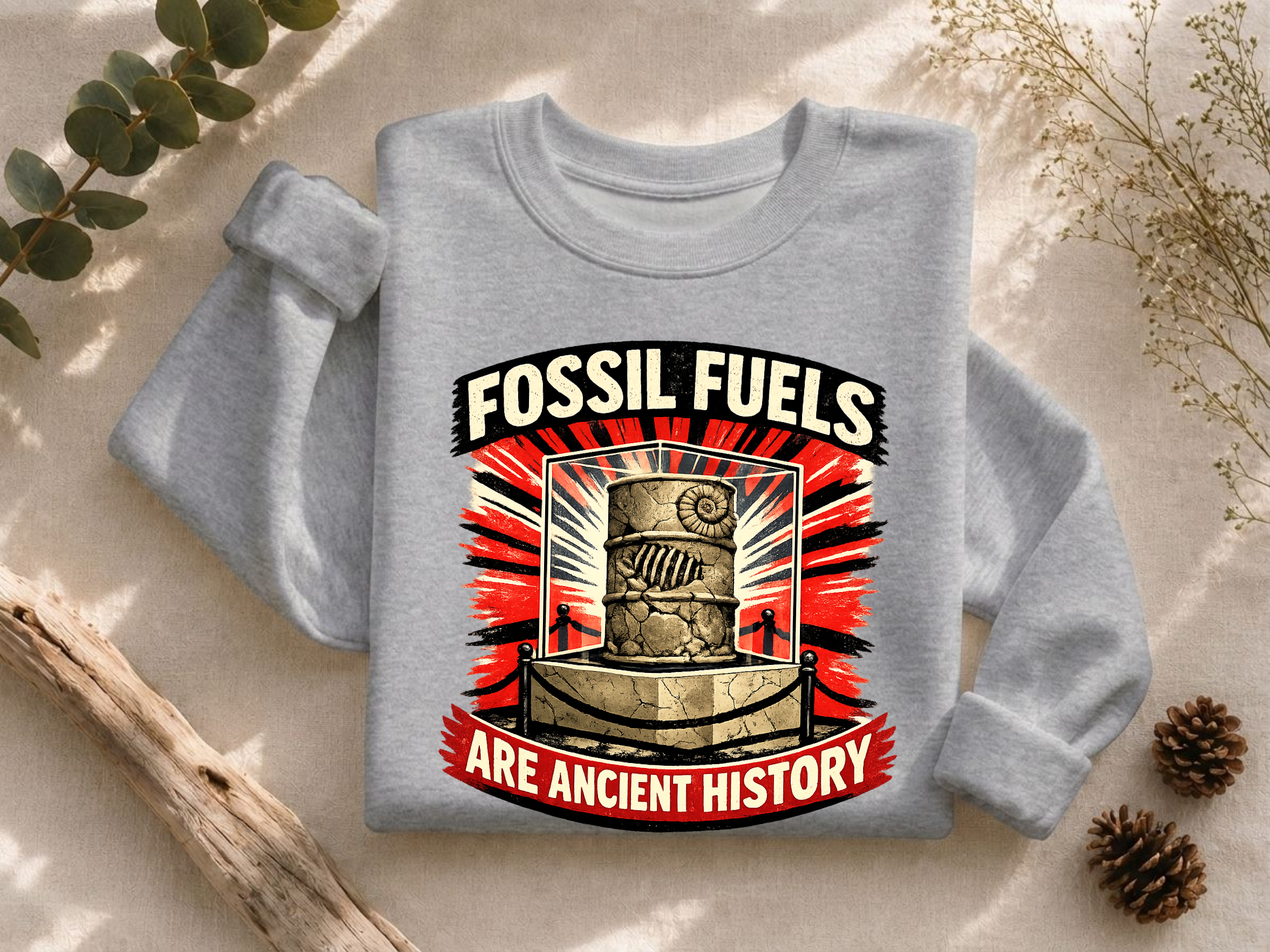 Fossil Fuels Are Ancient History Crewneck Sweatshirt