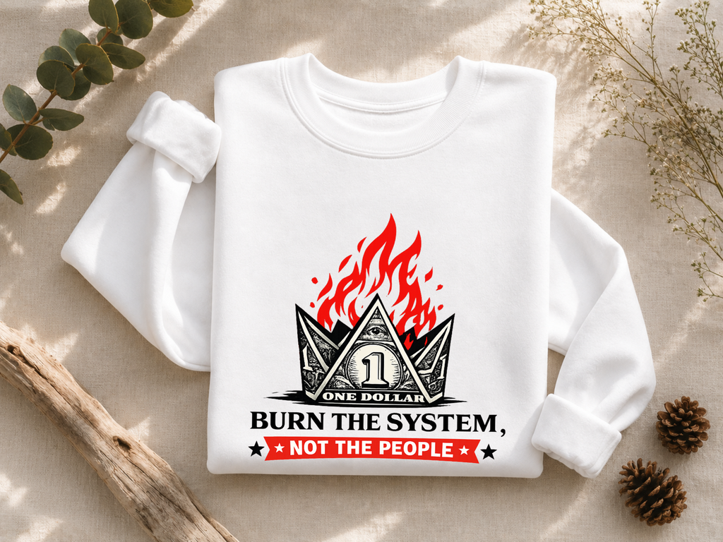 Burn the System Dollar Crewneck Sweatshirt