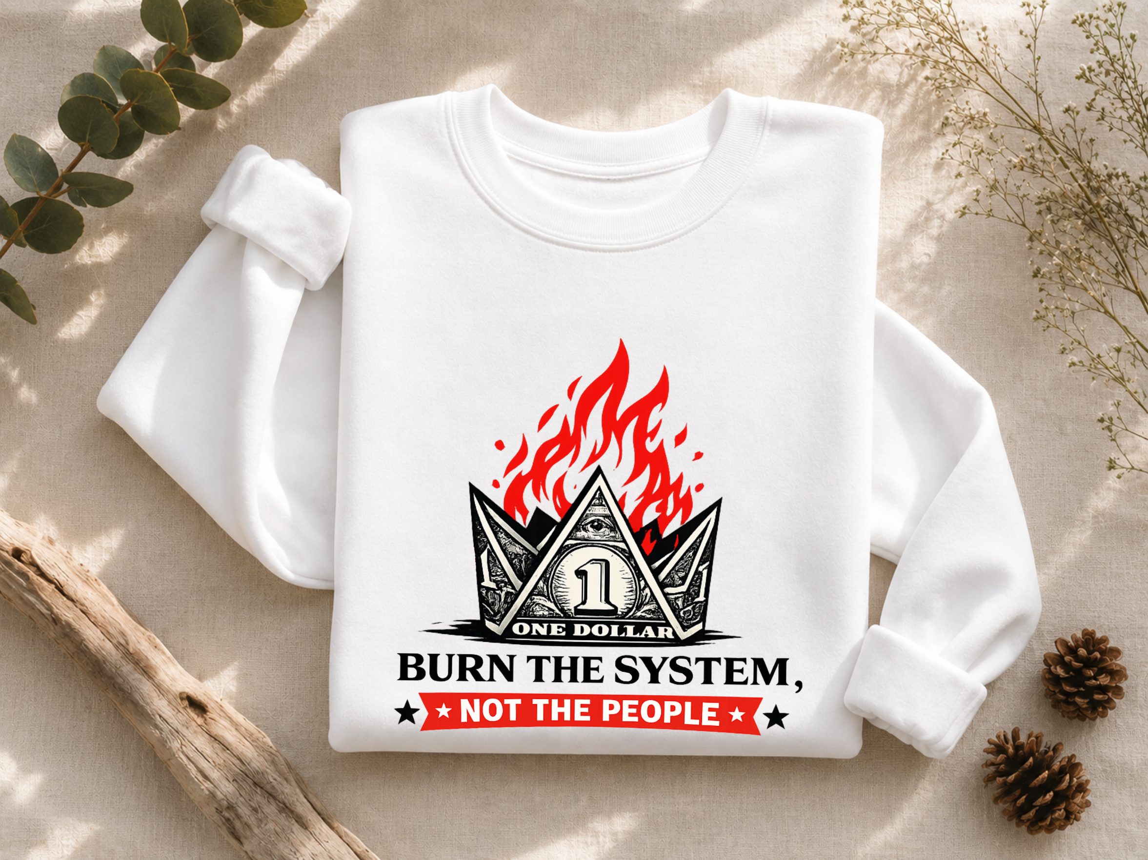 Burn the System Dollar Crewneck Sweatshirt