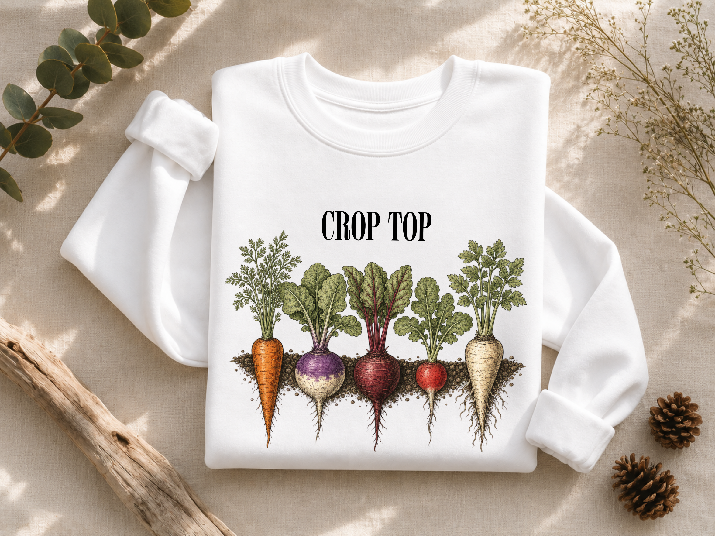 Crop Top Crewneck Sweatshirt