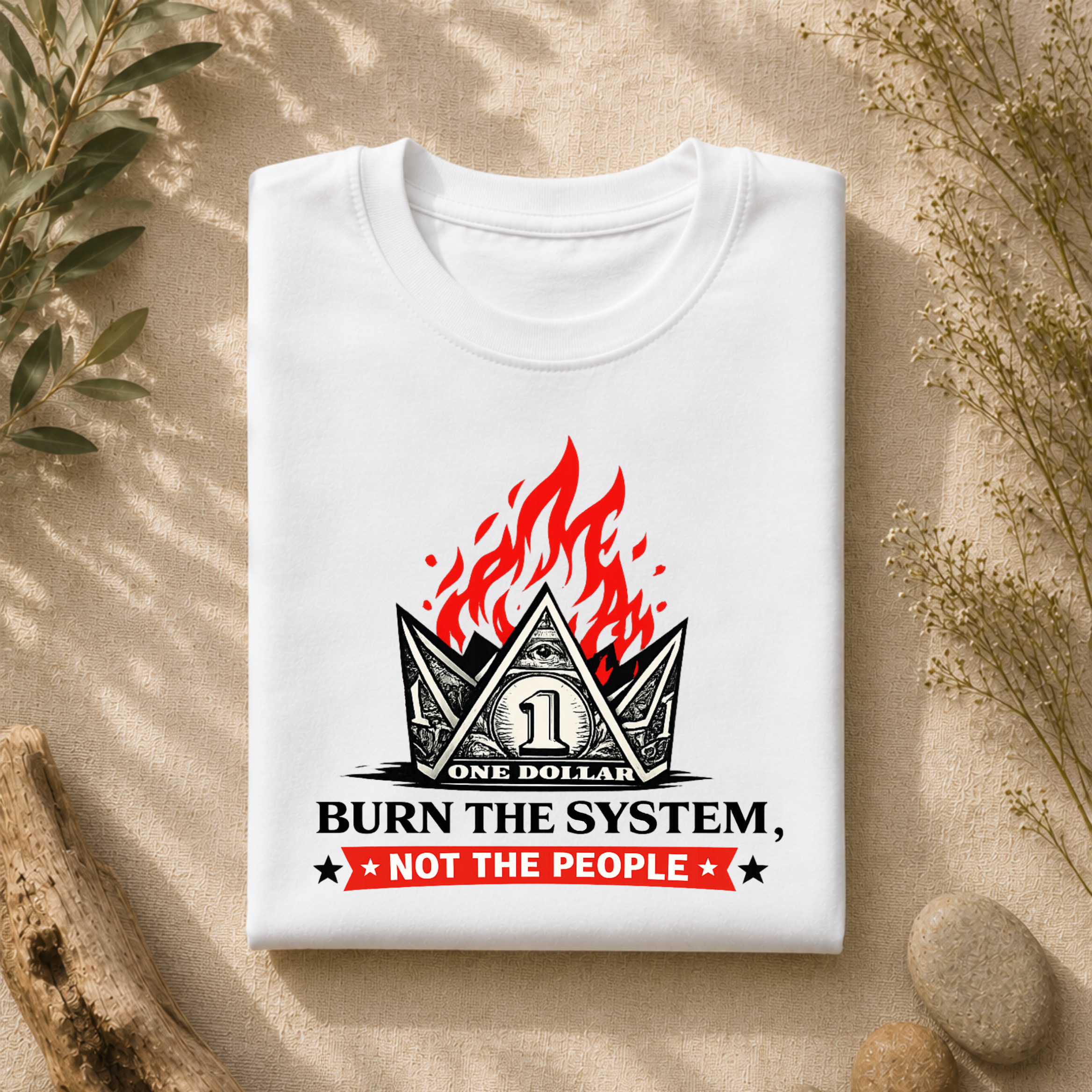 Burn the System Dollar Tee