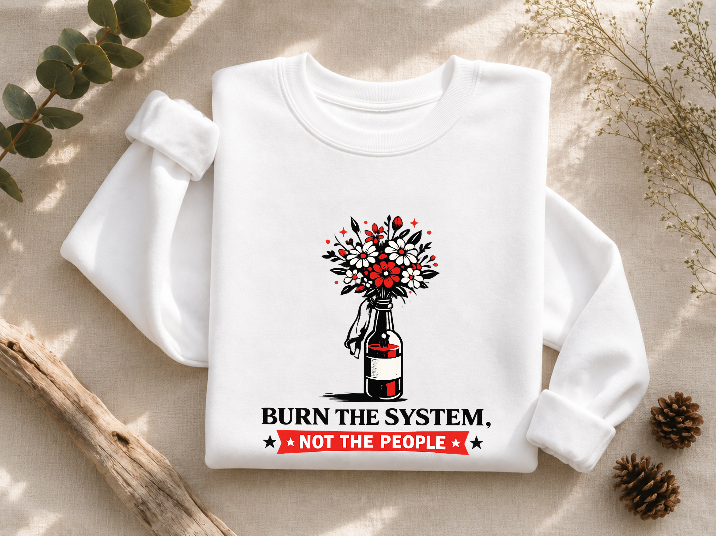 Burn the System Bottle Crewneck Sweatshirt