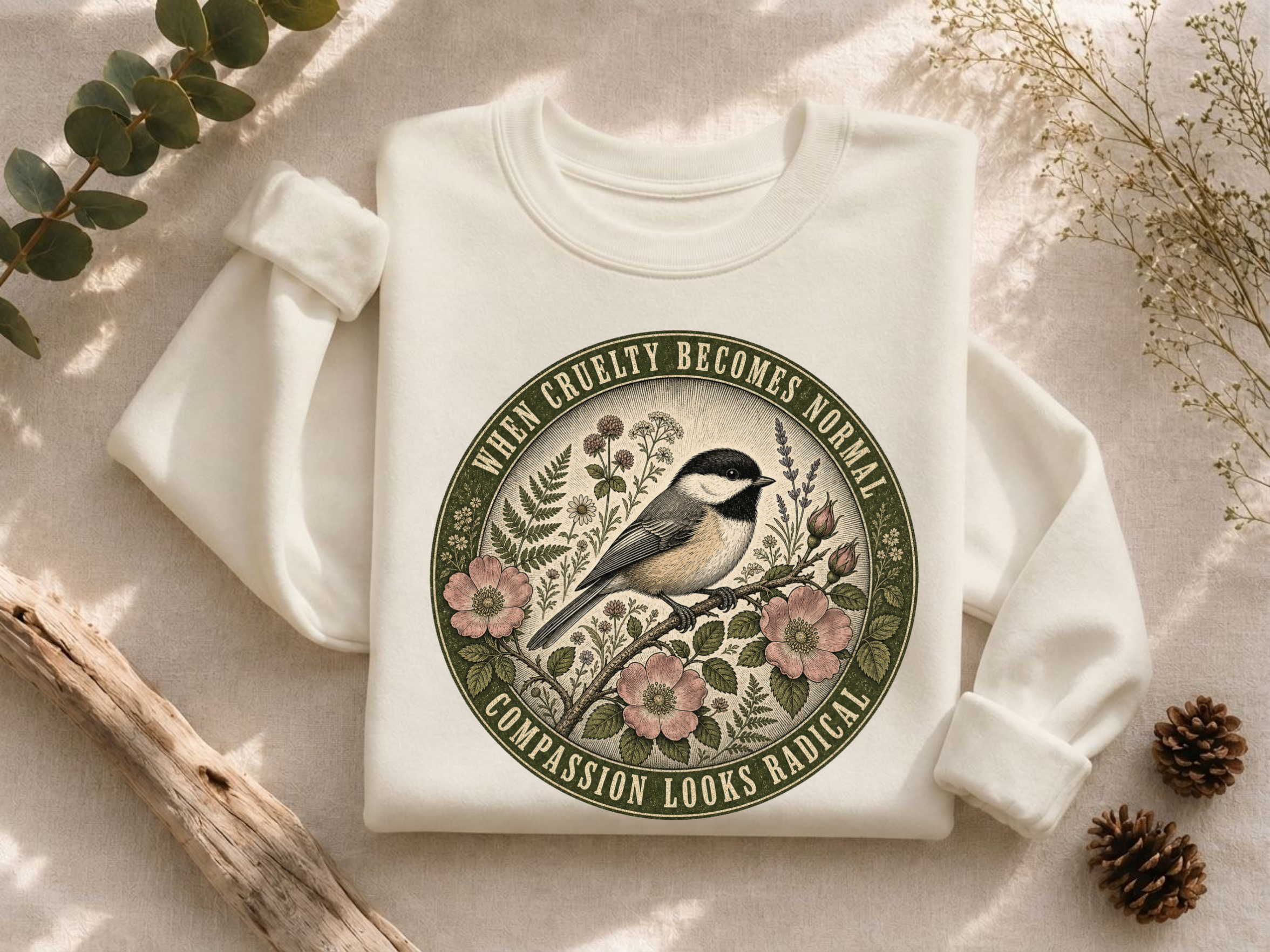 Compassion Looks Radical Crewneck Sweatshirt