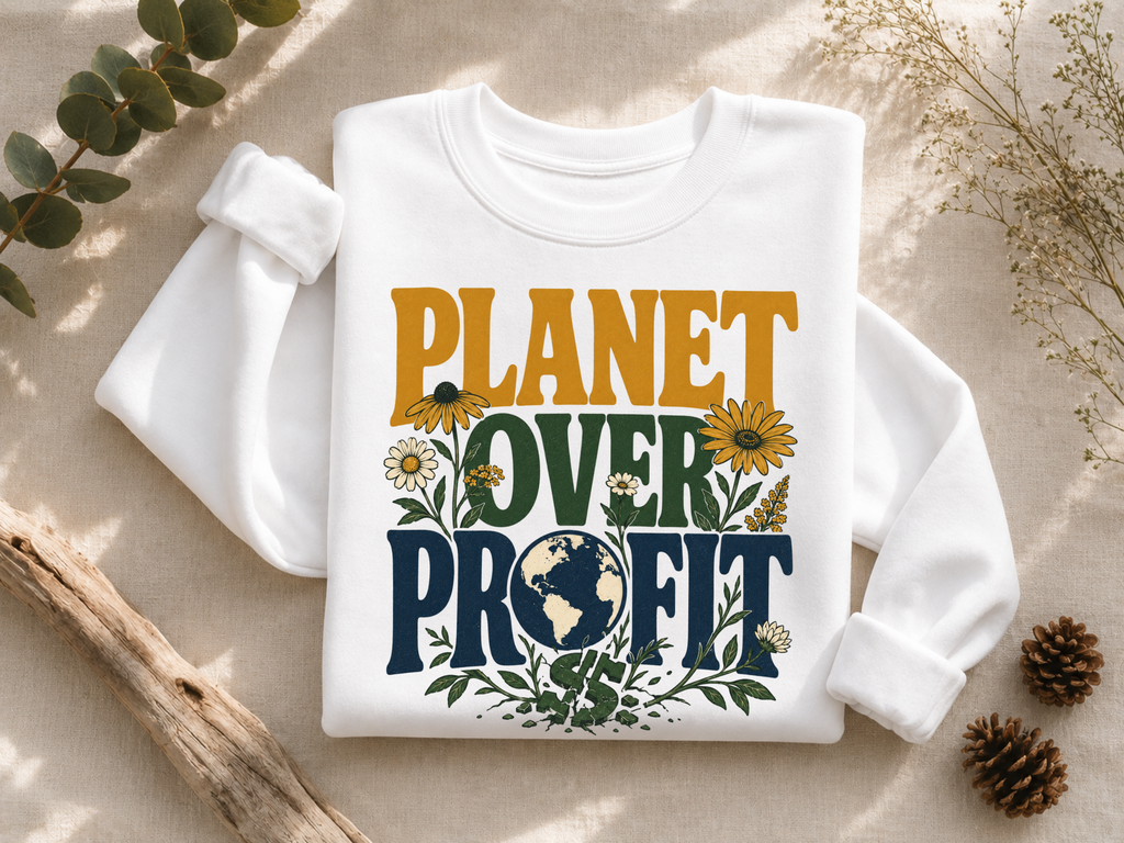 Planet Over Profit dollar sign Crewneck Sweatshirt