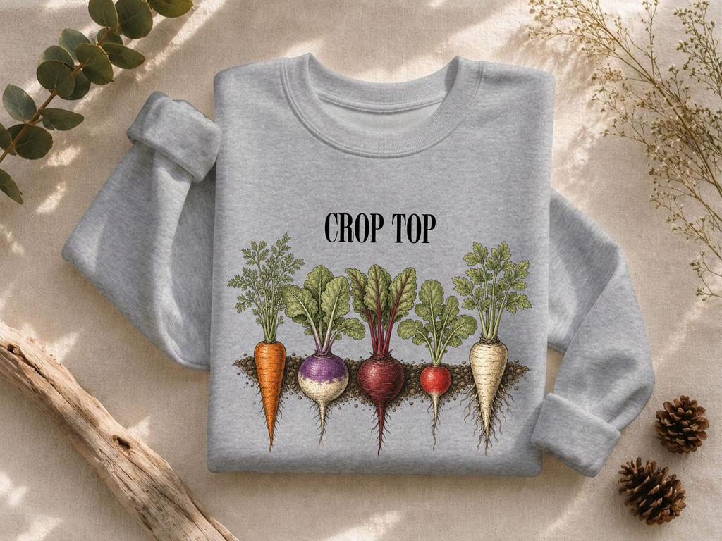 Crop Top Crewneck Sweatshirt