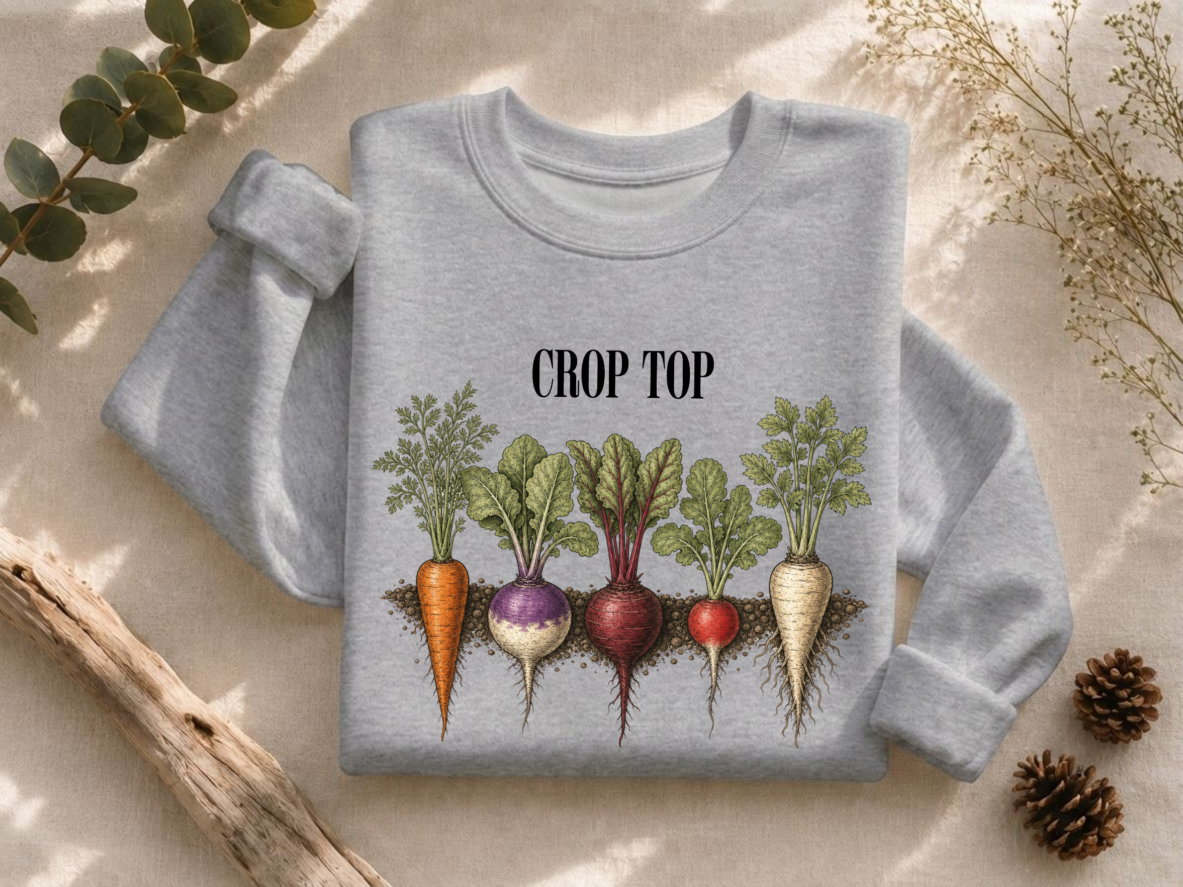 Crop Top Crewneck Sweatshirt