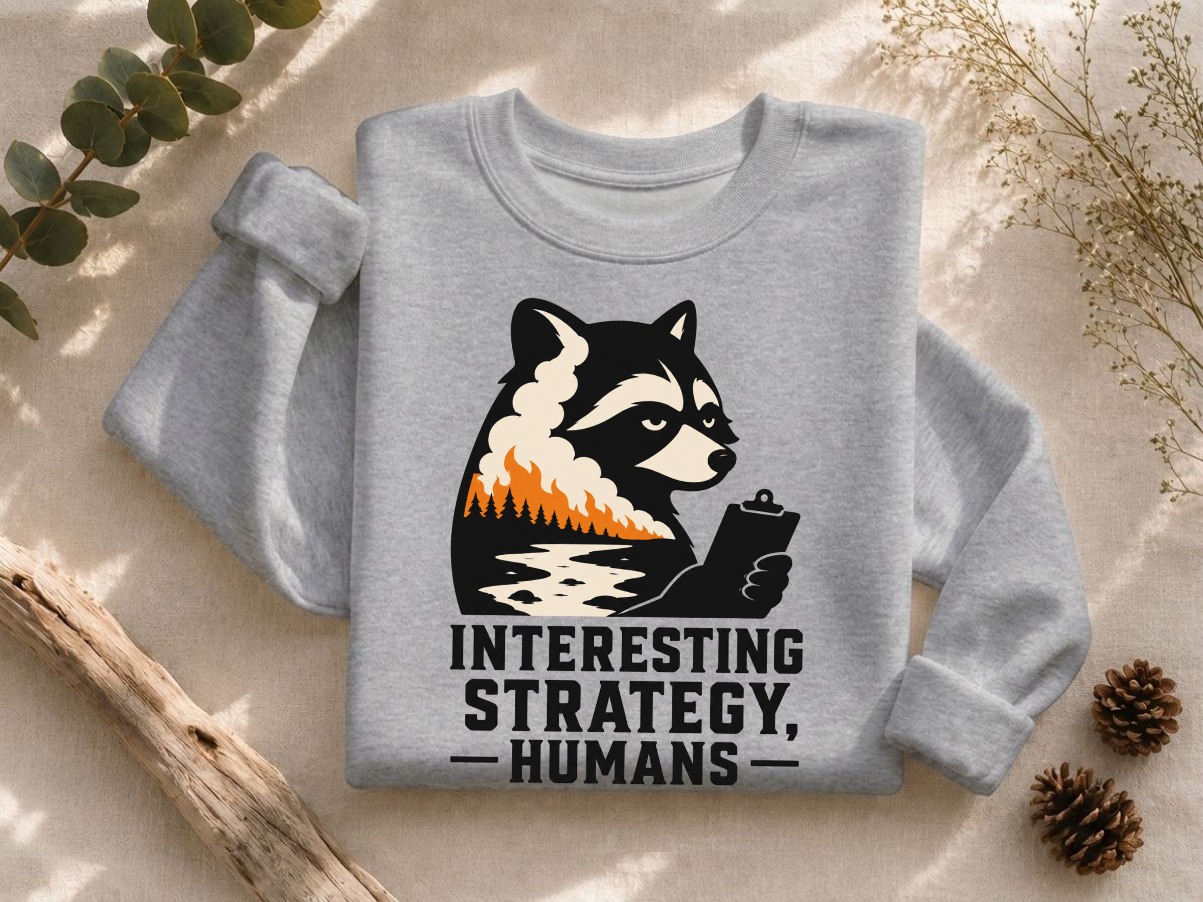 Interesting Strategy Humans Silhouette Crewneck Sweatshirt
