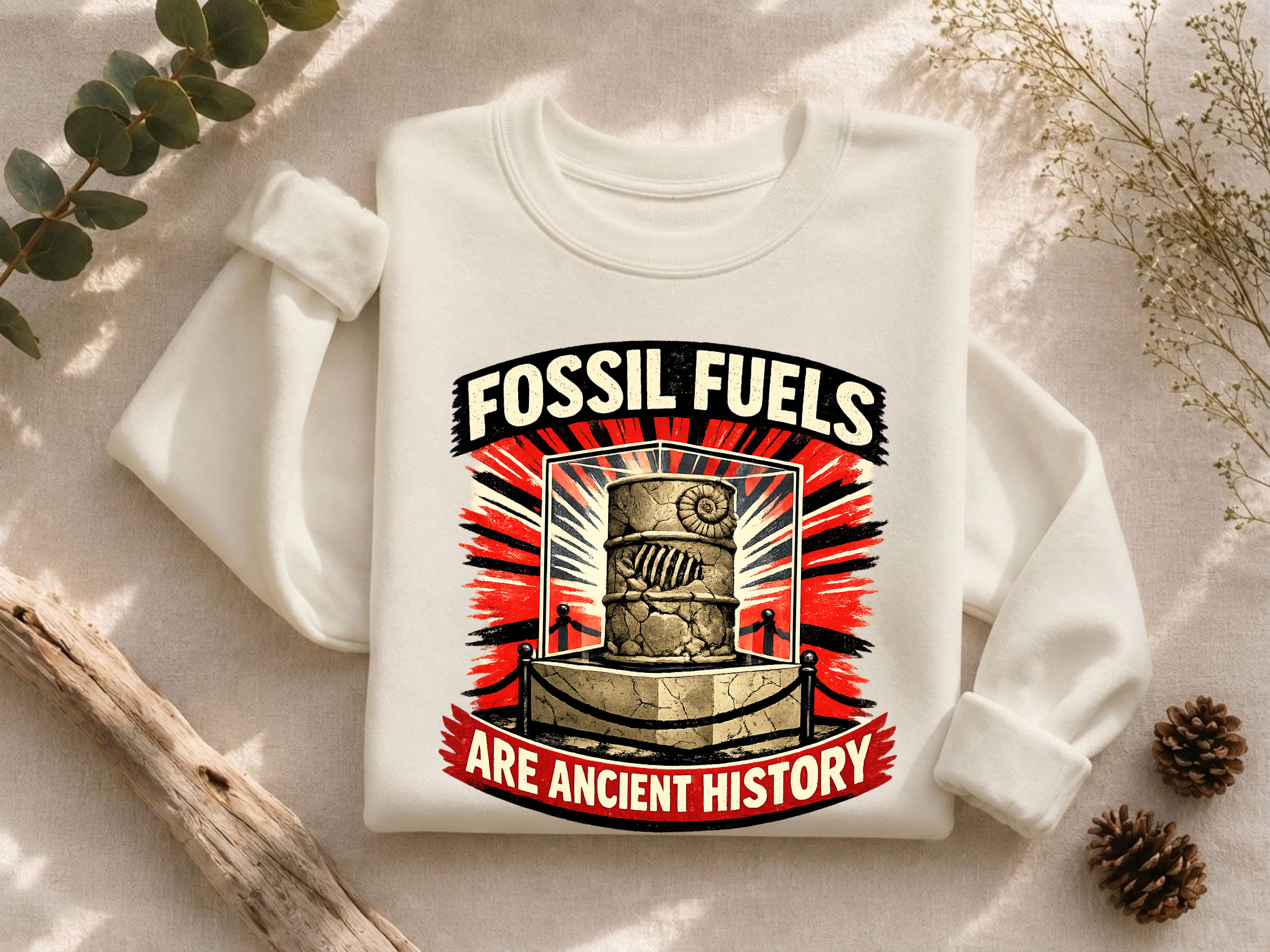 Fossil Fuels Are Ancient History Crewneck Sweatshirt