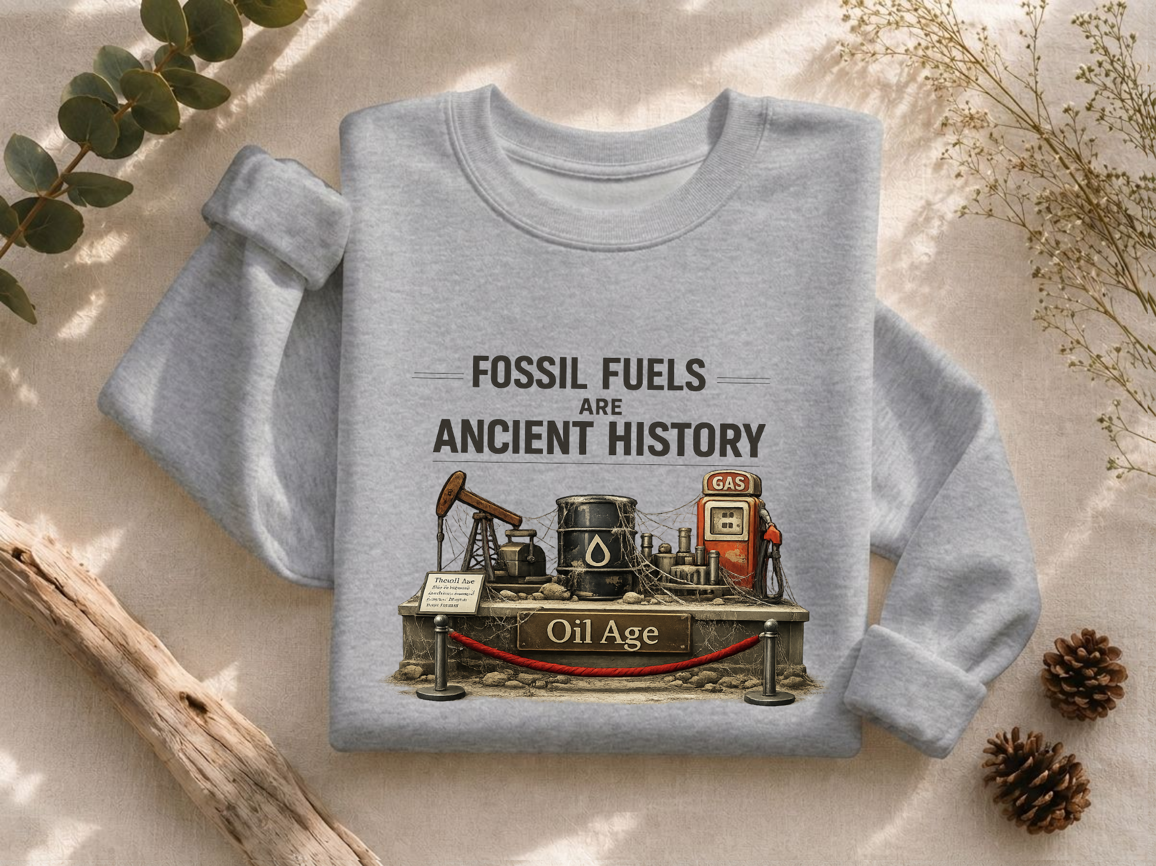 Fossil Fuels Are Ancient History Old Age Crewneck Sweatshirt