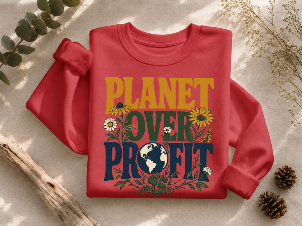 Planet Over Profit dollar sign Crewneck Sweatshirt