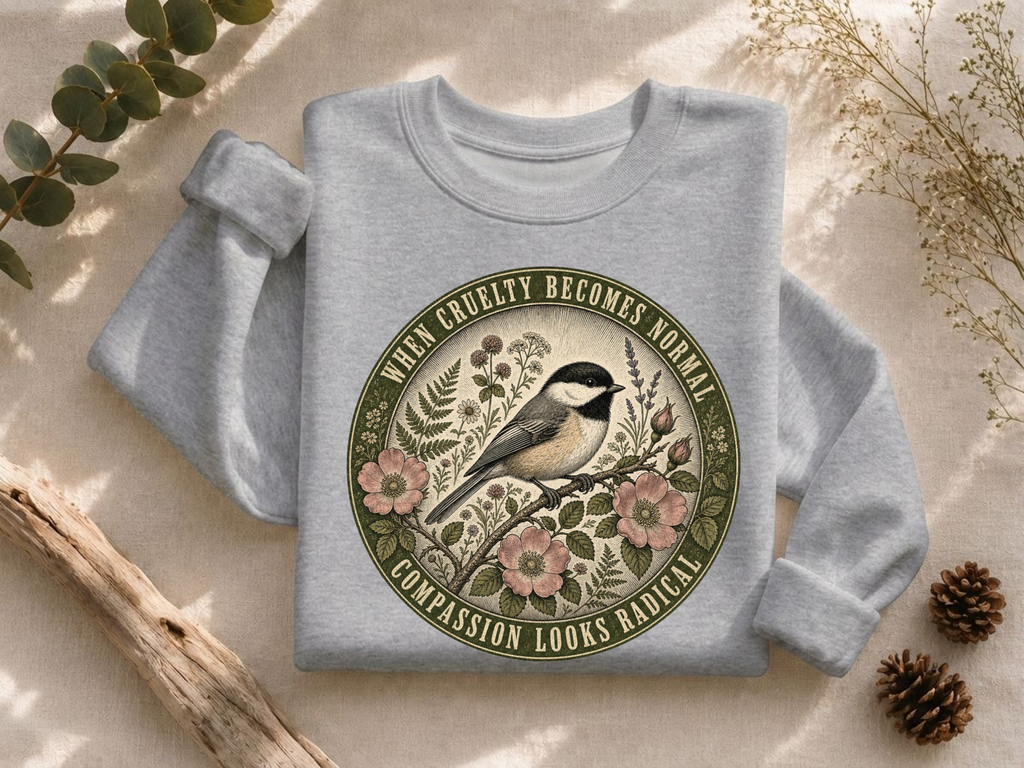 Compassion Looks Radical Crewneck Sweatshirt