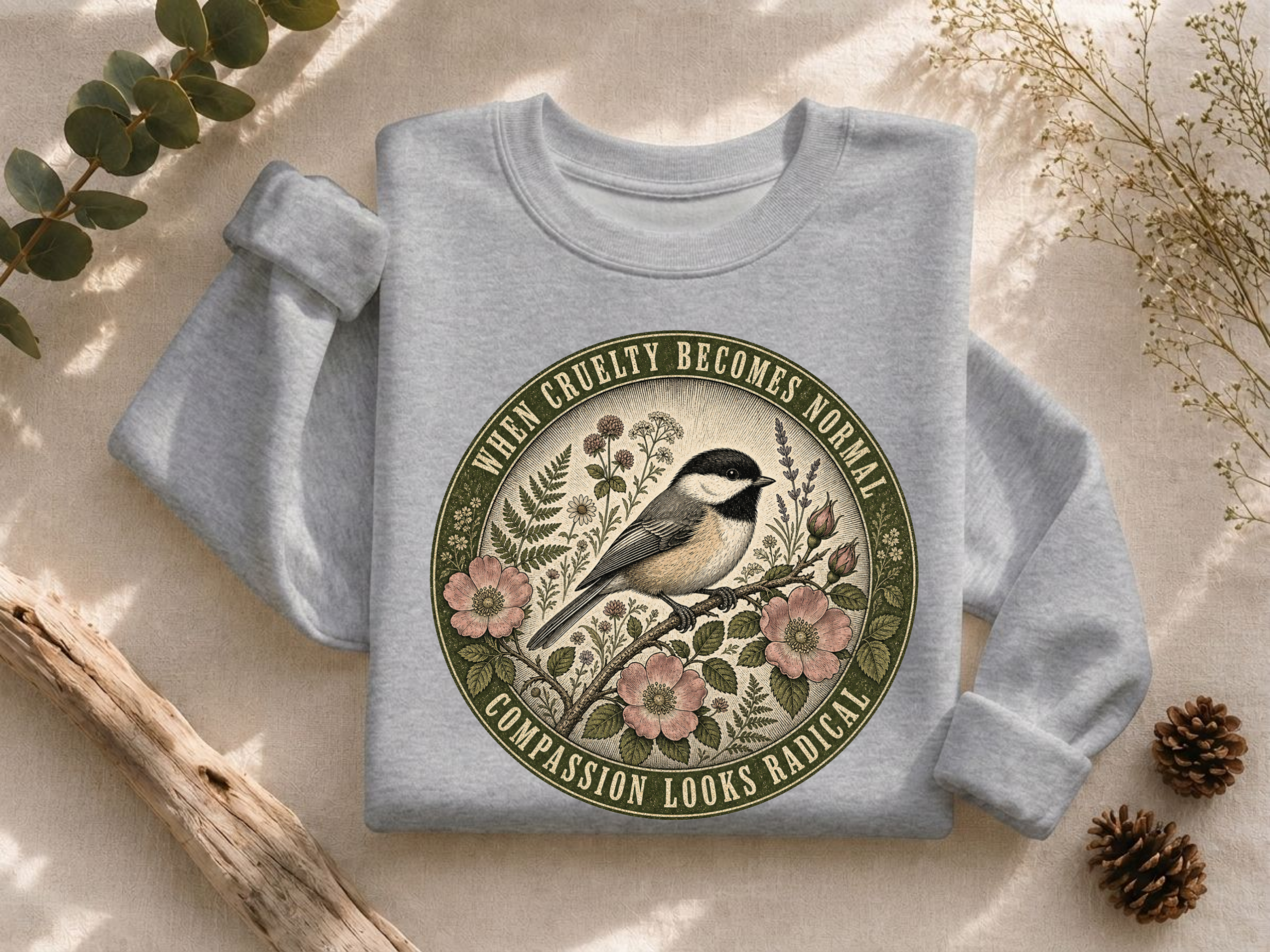 Compassion Looks Radical Crewneck Sweatshirt