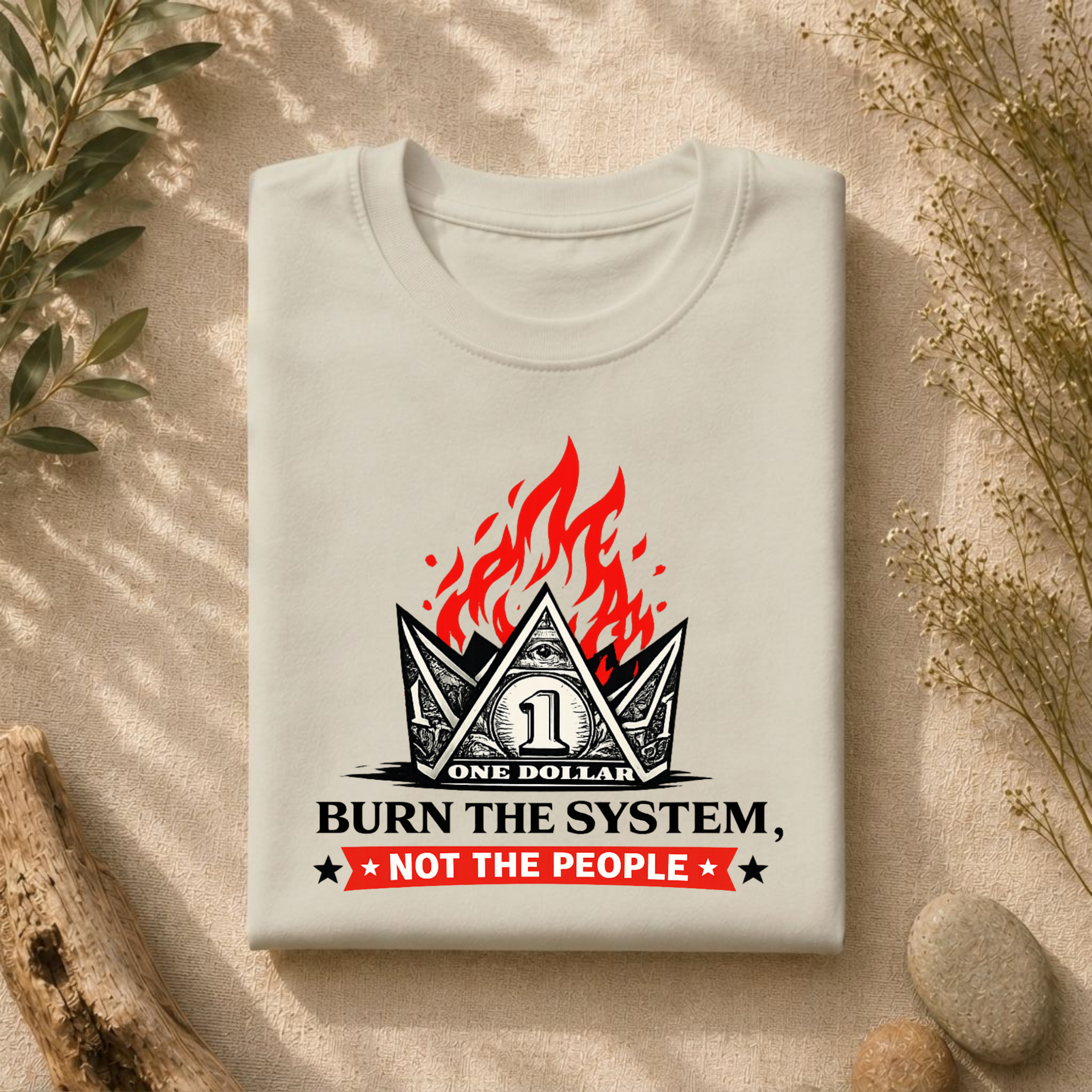 Burn the System Dollar Tee