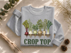 Crop Top Looking Leafy Crewneck Sweatshirt