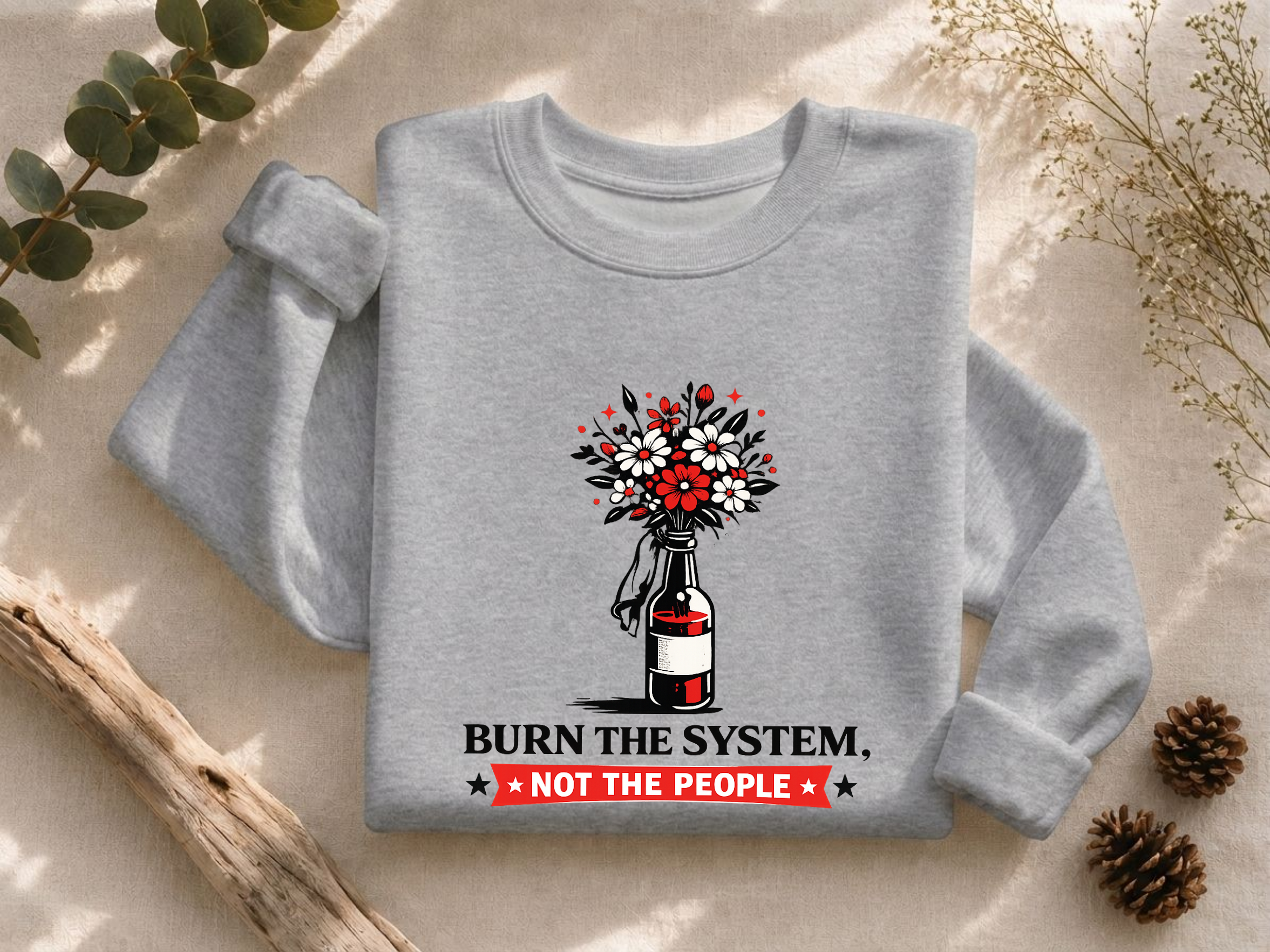 Burn the System Bottle Crewneck Sweatshirt