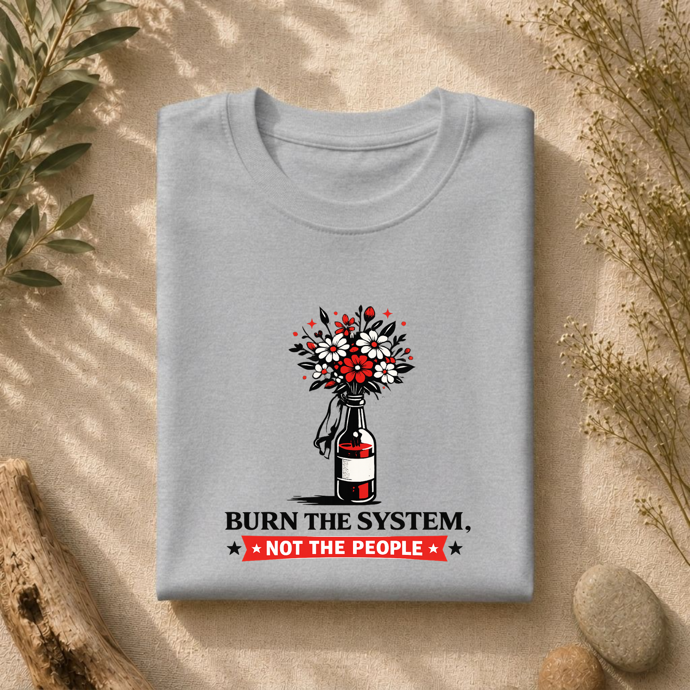 Burn the System Bottle Tee