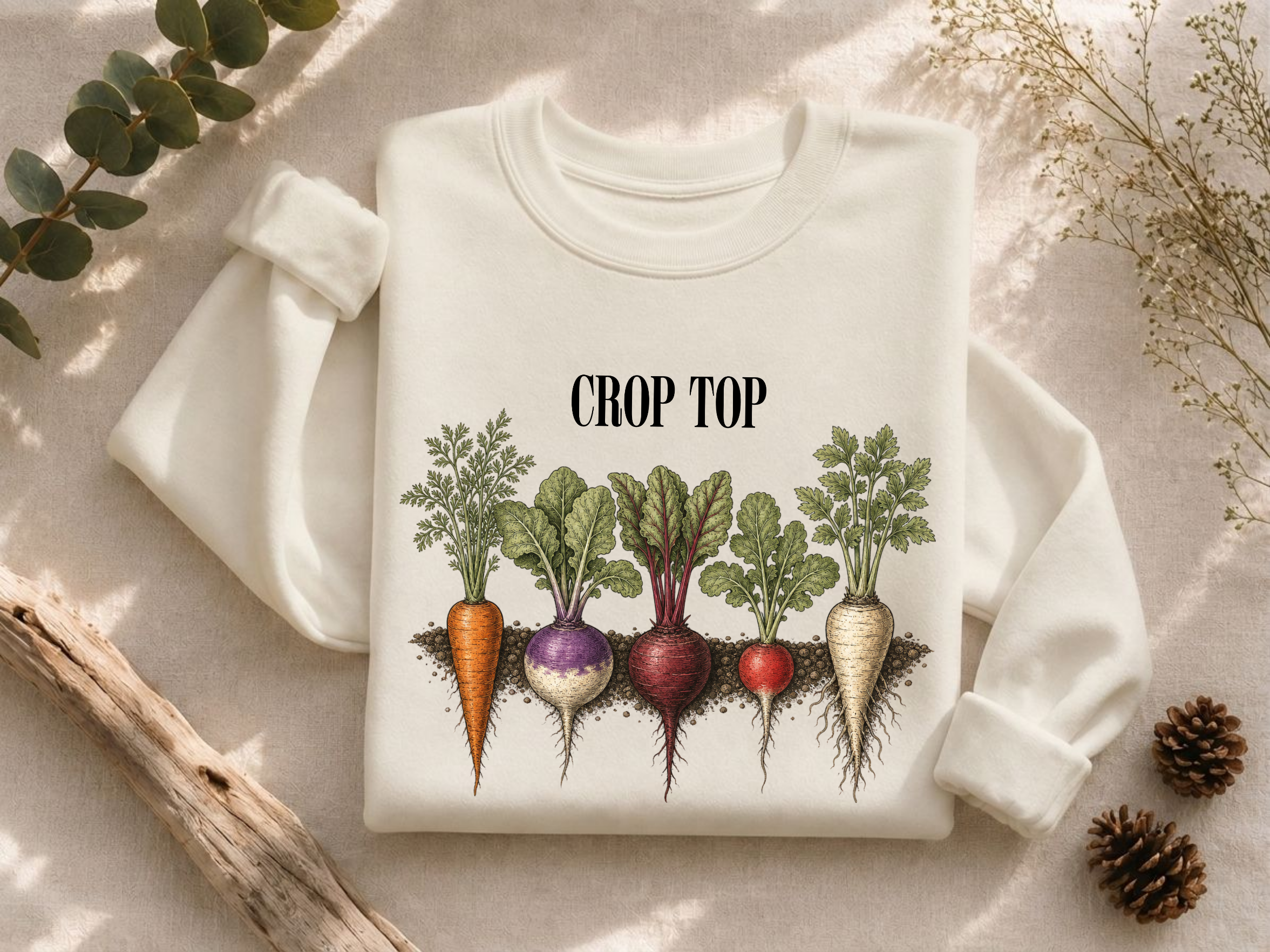 Crop Top Crewneck Sweatshirt