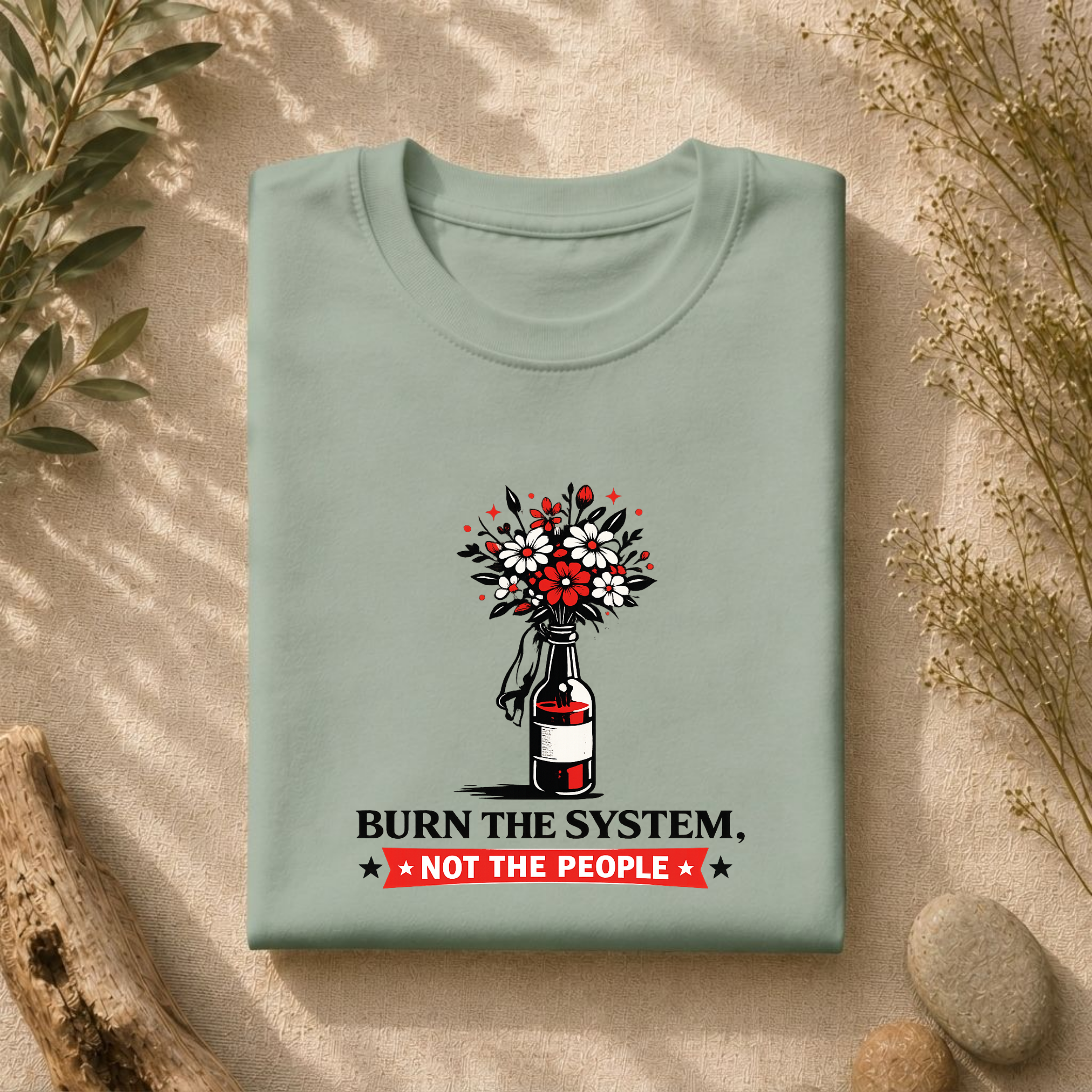 Burn the System Bottle Tee