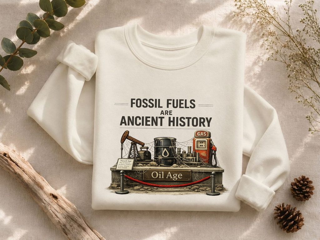 Fossil Fuels Are Ancient History Old Age Crewneck Sweatshirt