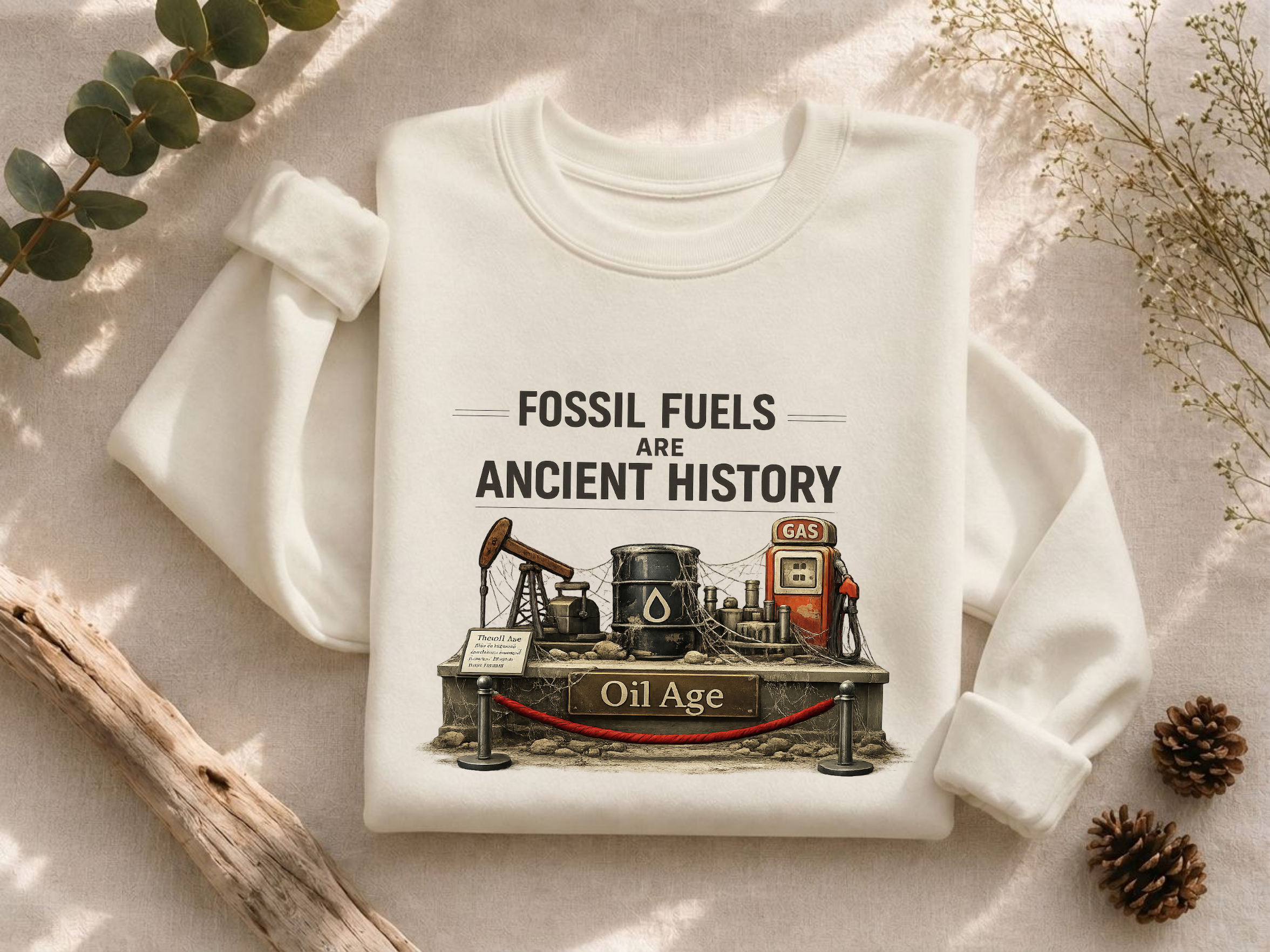 Fossil Fuels Are Ancient History Old Age Crewneck Sweatshirt
