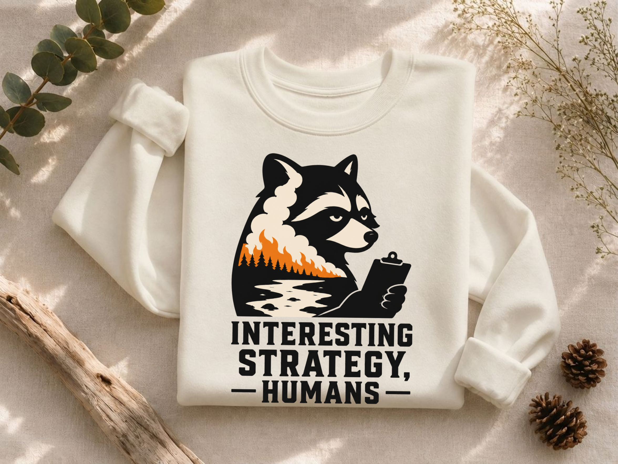 Interesting Strategy Humans Silhouette Crewneck Sweatshirt