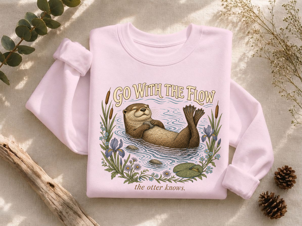 Go With The Flow Otter Crewneck Sweatshirt