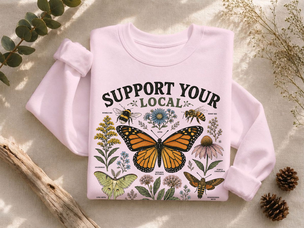Support Your Local Pollinators Crewneck Sweatshirt