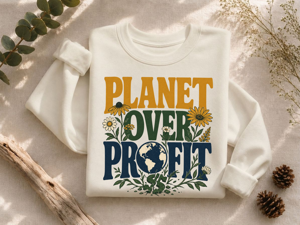 Planet Over Profit dollar sign Crewneck Sweatshirt
