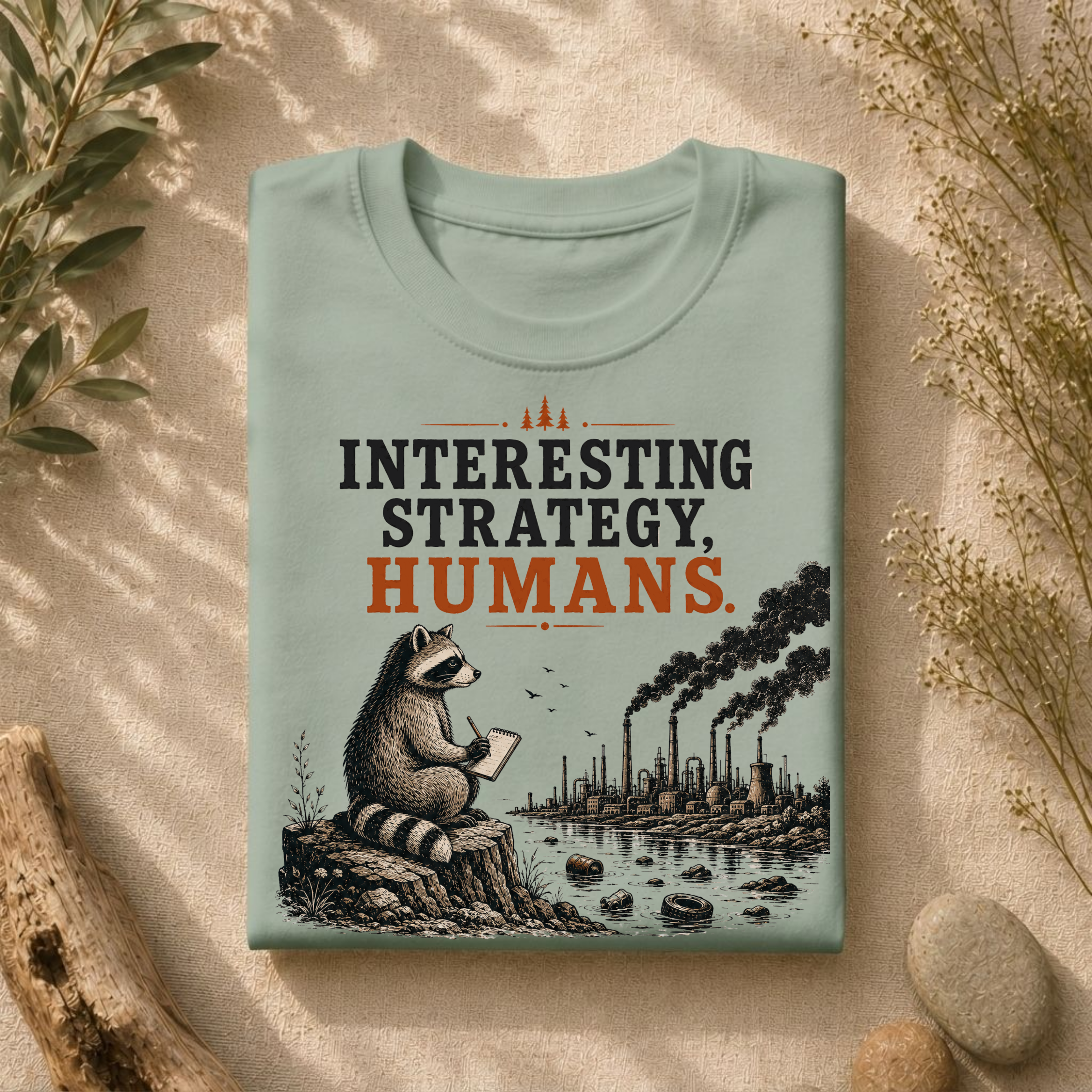 Interesting Strategy Humans River Tee