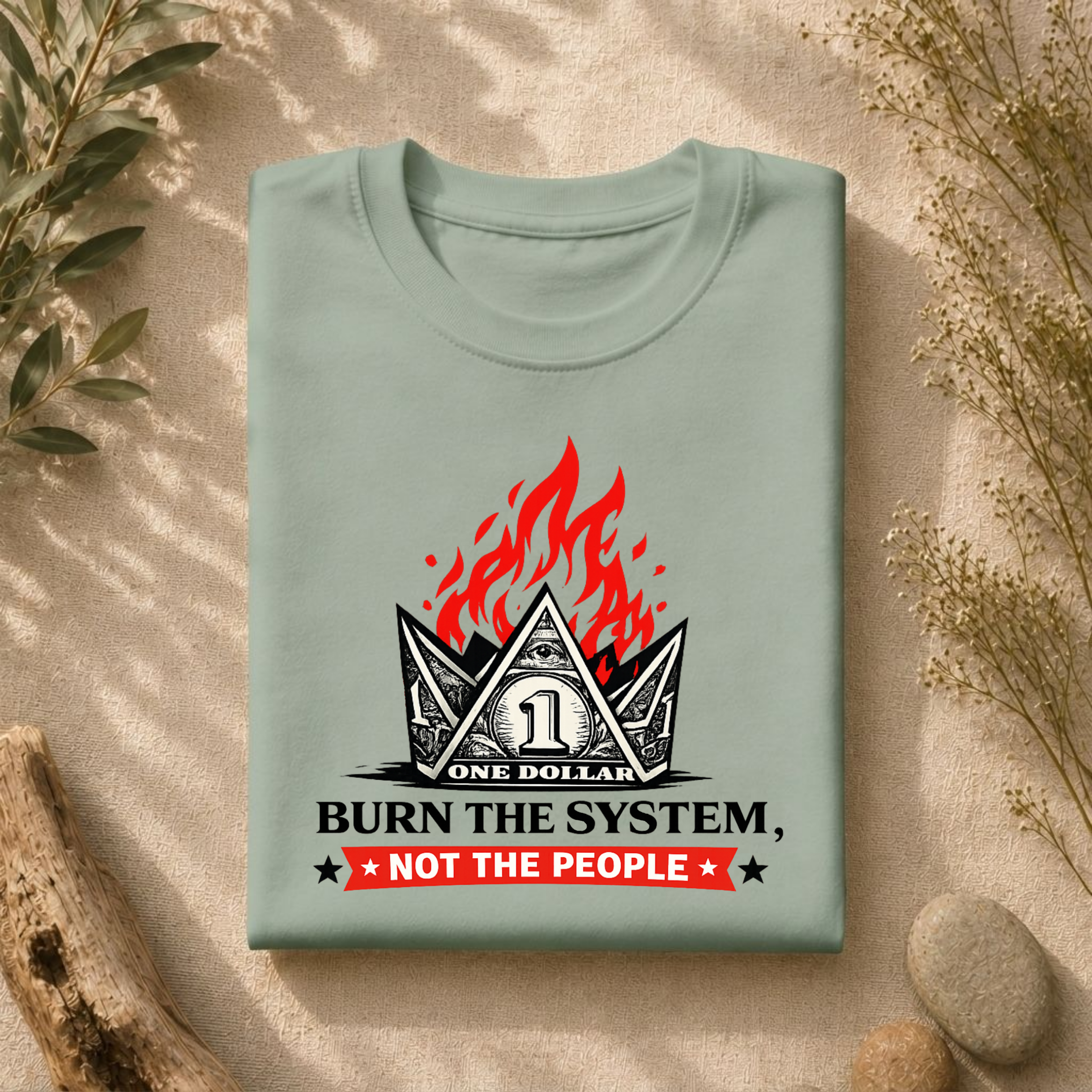 Burn the System Dollar Tee
