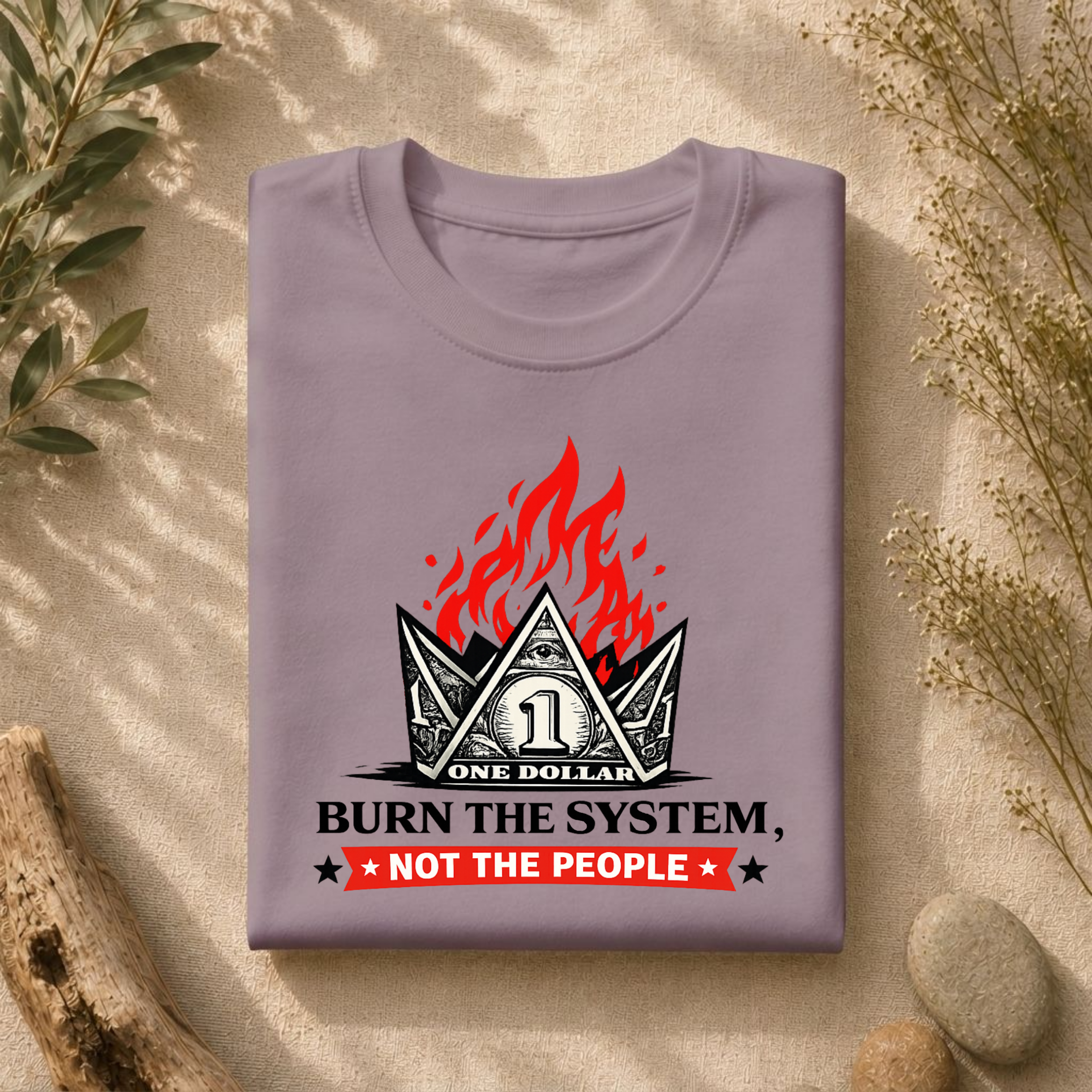 Burn the System Dollar Tee