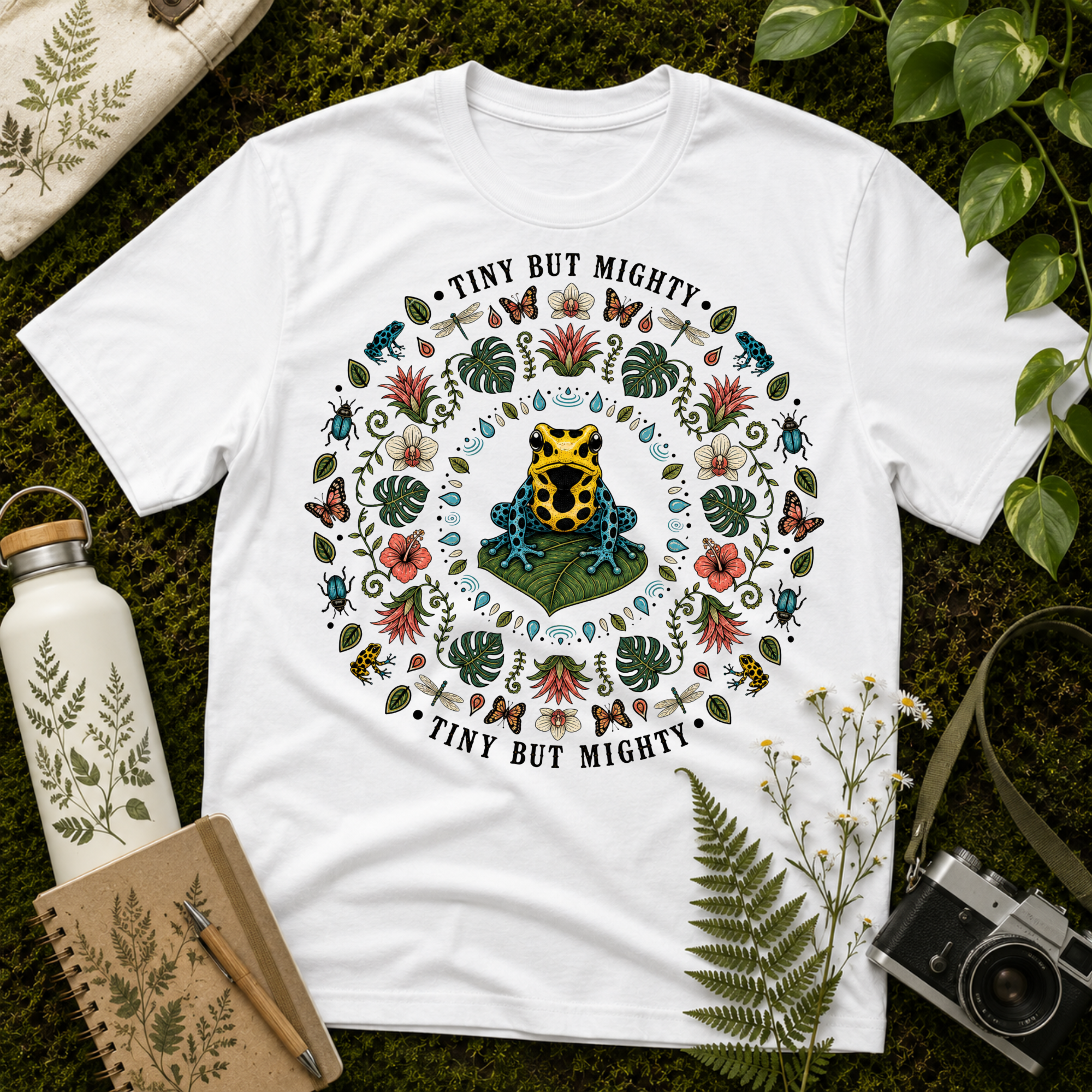Tiny Mighty Dart Frog Mandala Tee