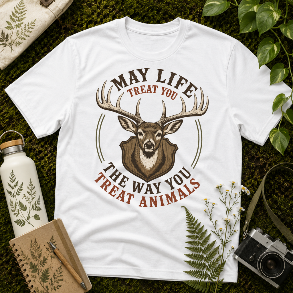 May Life Treat You The Way You Treat Animals Deer Tee