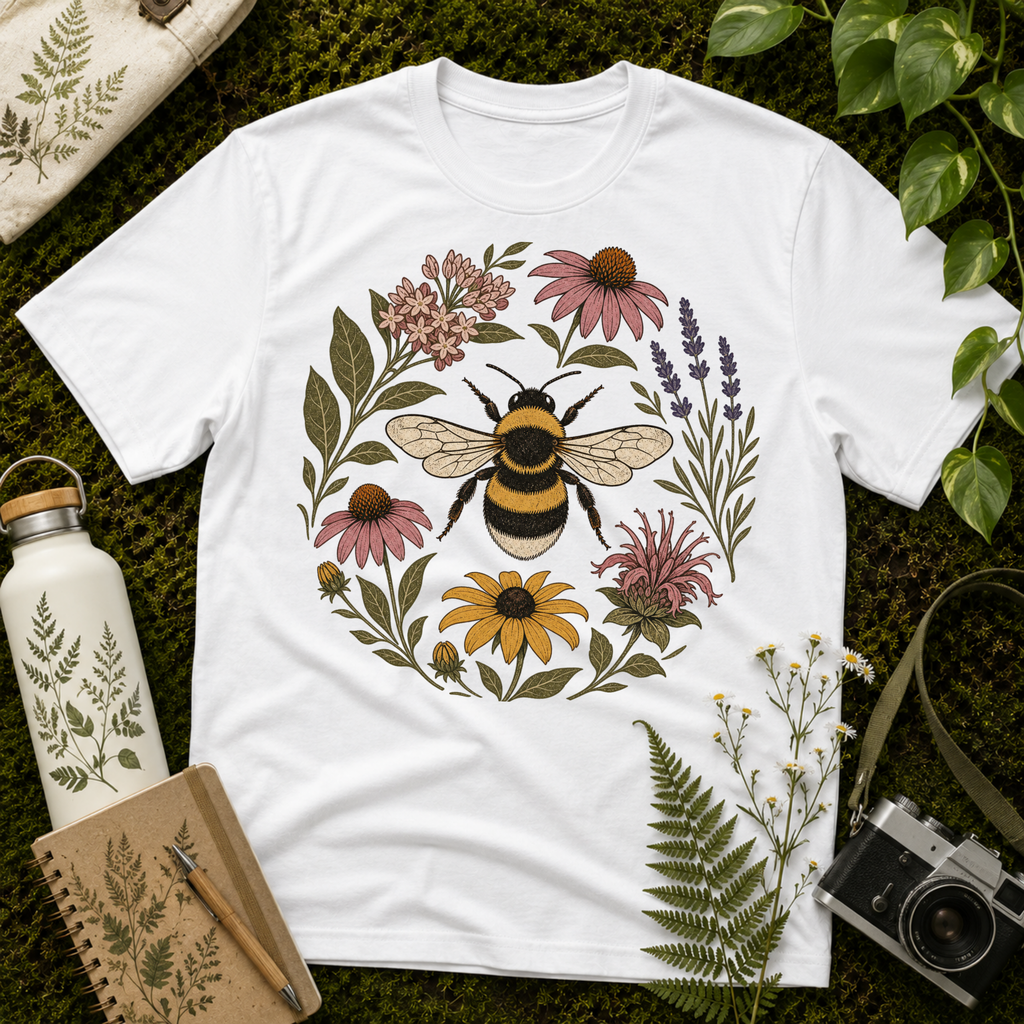 Bee Flower Circle Tee